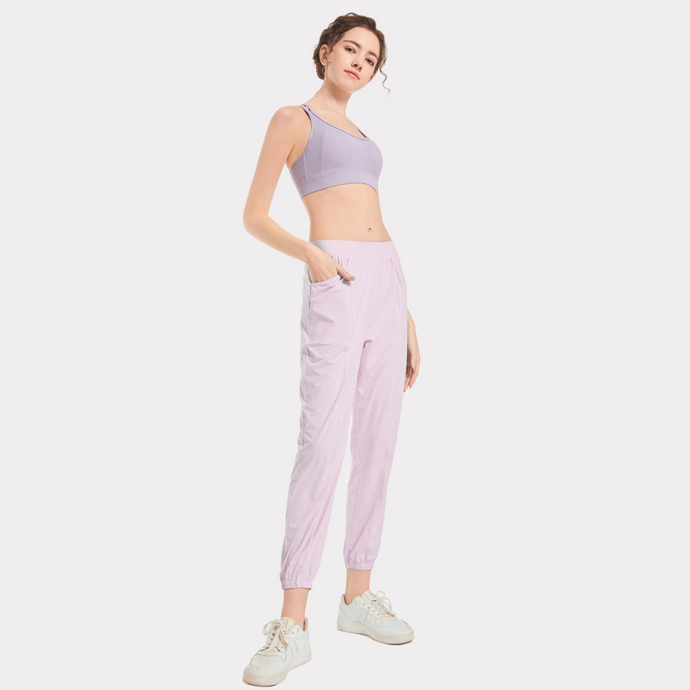 High-Waisted Quick-Dry Yoga Pants - Breathable Loose Fit Fitness Trousers