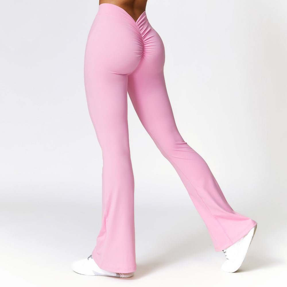 Peach Hip Wide-Leg Yoga Flare Leggings for yoga accessories2
